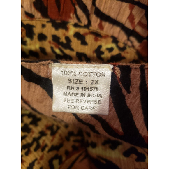 Vintage 80s 90s Animal Print Cheetah Leopard Tiger Zebra Housedress Plus Size - Picture 6 of 6